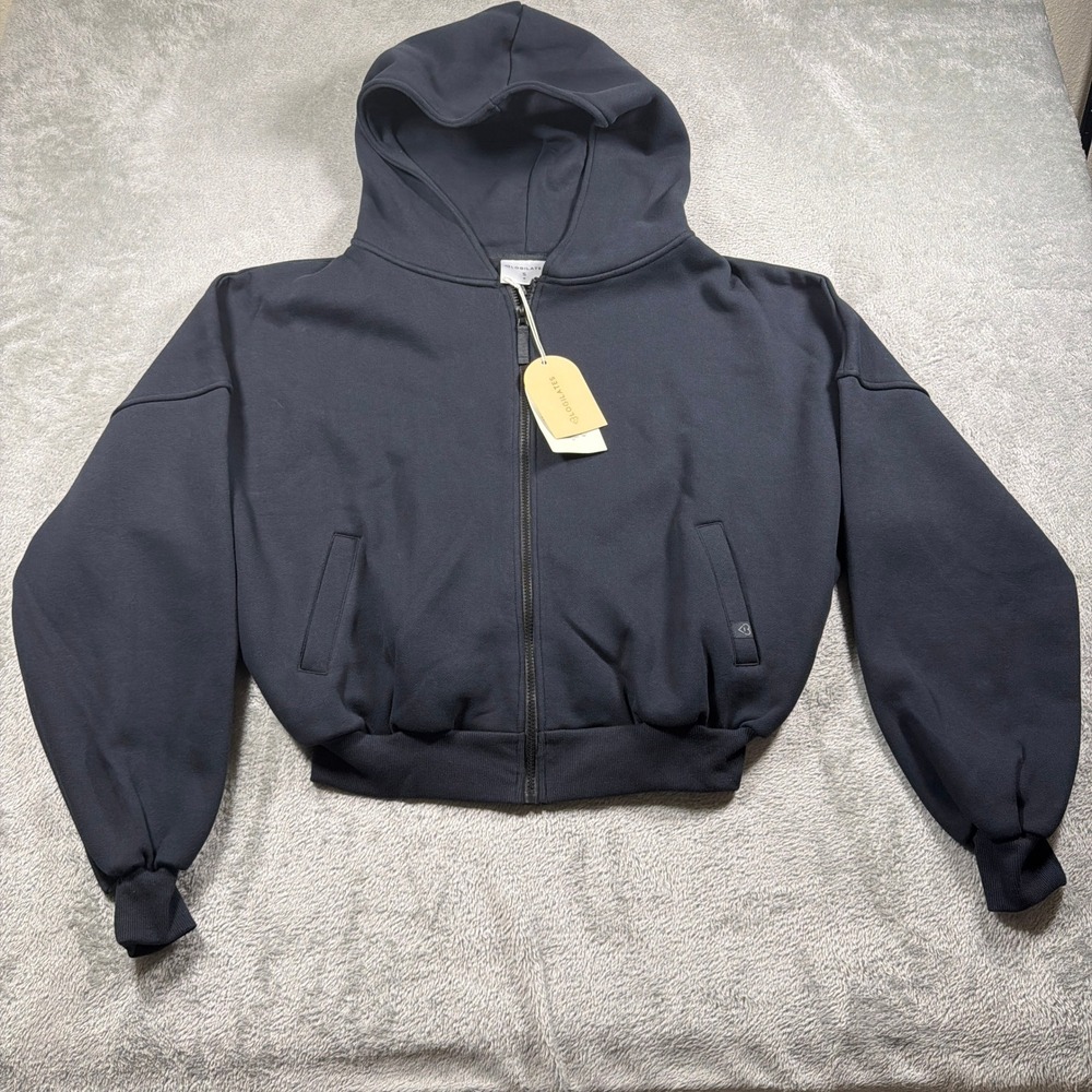 Blogilates Marshmallow Hoodie Women Size Small Black Full Zip Oversized NWT